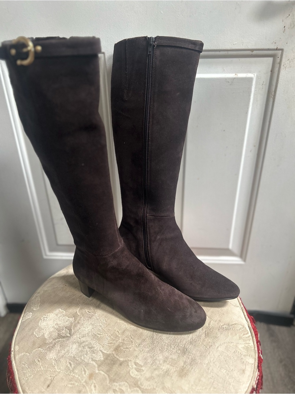 LOFT Dark Brown Suede Over-the-Knee Boots